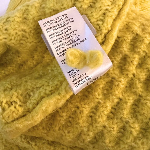 Anthropologie BIA Mock Neck Tunic Sweater — Chartreuse / Lime — XS (EUC) - Picture 7 of 8